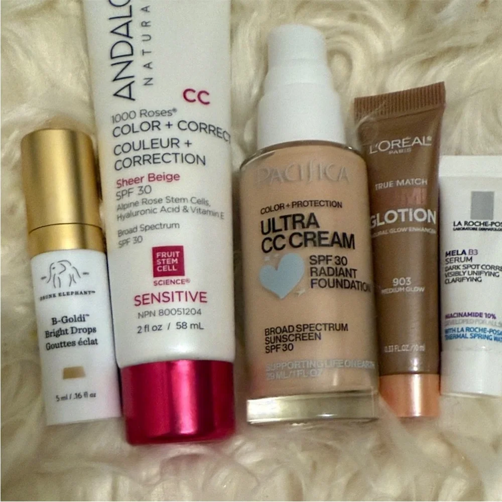 NWOT 5 pc Andalou Naturals & Pacifica CC Creams, B Goldi Bright Drops, etc. - Picture 1 of 1